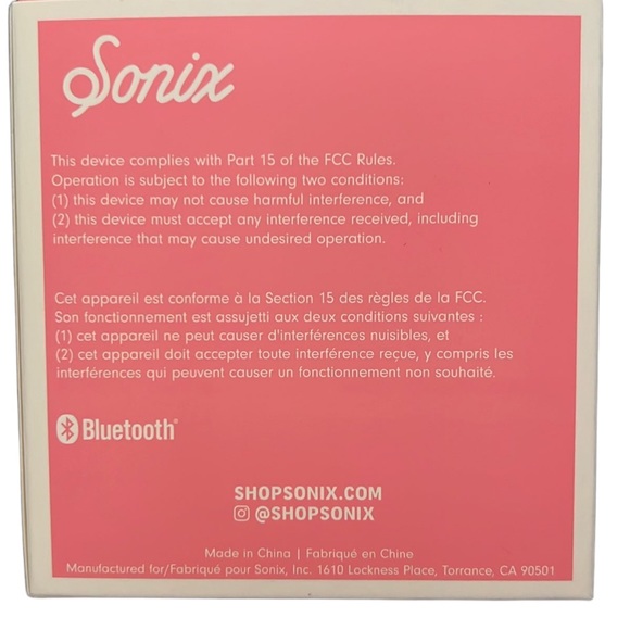 Sonix Bluetooth compact speaker pink NEW - Picture 3 of 5